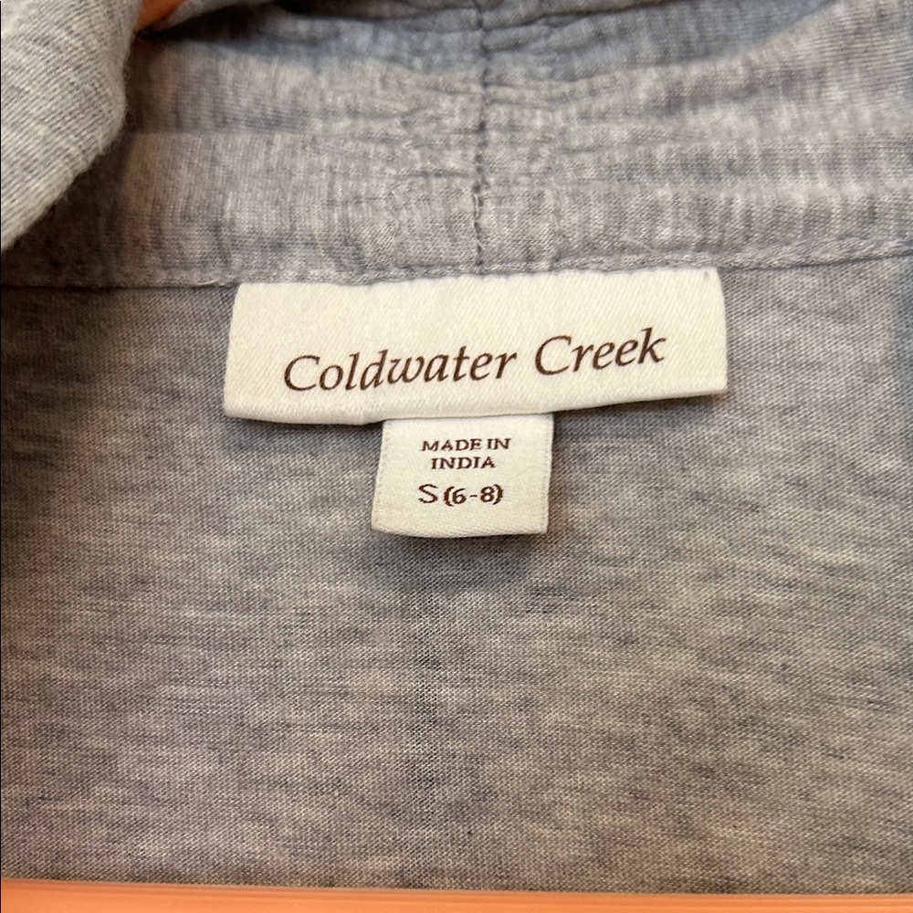 Coldwater Creek grey open cardigan size small 6-8 - Picture 4 of 7